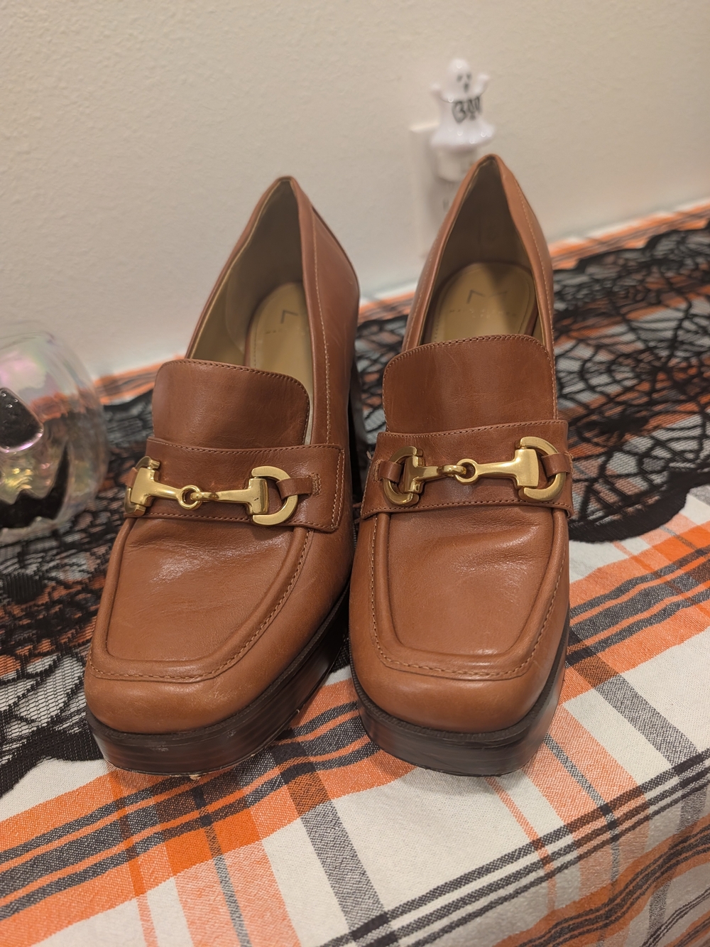 Classic Brown Leather Loafer with Gold Bit Hardware Mark Fisher Ltd